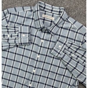 Outerknown Shirt Men's M Blue Plaid Button Front Long Sleeve Organic Cotton